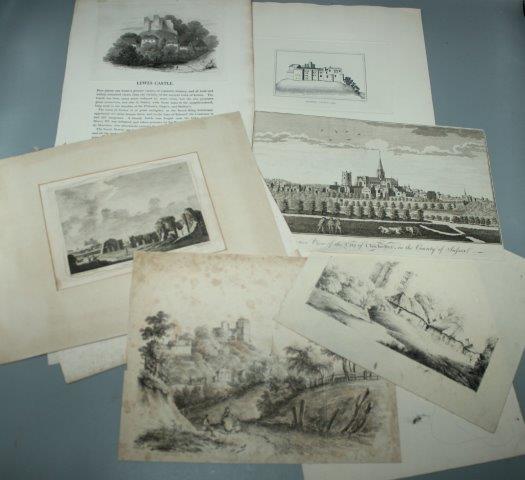 Folder of Lewes and Sussex prints